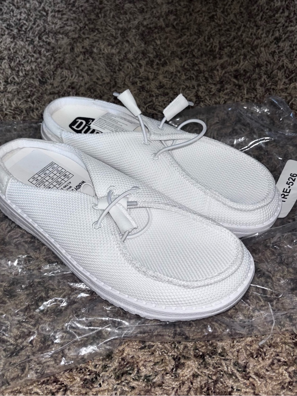 Hey Dude Wendy Slip Mono Shoes Women’s 6 White Mesh Comfort Clog Mules Loafers